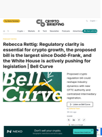 Rebecca Rettig: Regulatory clarity is essential for crypto growth, the proposed bill is the largest since Dodd-Frank, and the White House is actively pushing for legislation | Bell Curve