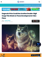 Dogecoin Price Could See Another Double-Digit Surge This Week As These Developments Take Place