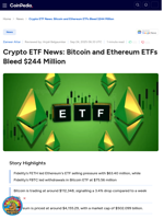 Crypto ETF News: Bitcoin and Ethereum ETFs Bleed $244 Million