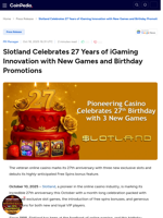 Slotland Celebrates 27 Years of iGaming Innovation with New Games and Birthday Promotions