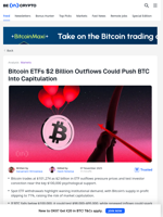 Bitcoin ETFs Have Brought BTC Price Close to Losing $100,000