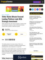 Tether Backs Bitcoin-Focused Lending Platform Ledn With Strategic Investment