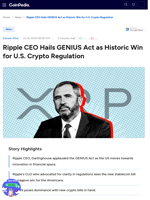 Ripple CEO Hails GENIUS Act as Historic Win for U.S. Crypto Regulation