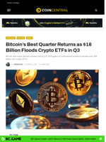 Bitcoin's Best Quarter Returns as $18 Billion Floods Crypto ETFs in Q3 - CoinCentral