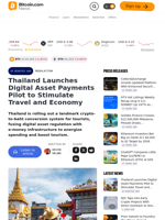 Thailand Launches Digital Asset Payments Pilot to Stimulate Travel and Economy – Regulation Bitcoin News