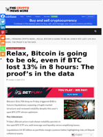 Relax, Bitcoin is going to be ok, even if BTC lost 13% in 8 hours: The proof’s in the data - The Crypto News Wire