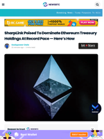 SharpLink Poised To Dominate Ethereum Treasury Holdings At Record Pace — Here's How