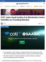 COTI Joins Saudi Arabia AI & Blockchain Centre (SAAIBC) as Founding Member - TheNewsCrypto