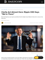 Clarity Act Almost Here: Ripple CEO Says “We’re There” - DailyCoin