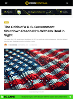 The Odds of a U.S. Government Shutdown Reach 82%