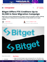 Bitget Offers FTX Creditors Up to $2,500 in New Migration Campaign | Coinspeaker