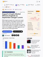 August's Crypto Market Winners Explode as September Danger Looms