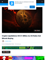 Crypto Liquidations Hit $1B As US Says No To Bitcoin Buying