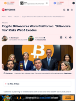 Crypto Billionaires Warn California: ‘Billionaire Tax’ Risks
Web3 Exodus