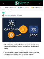 Cardano Welcomes Bitcoin with New Lace Wallet Integration