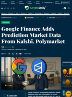 Google Finance Adds Prediction Market Data From Kalshi, Polymarket - Crypto Daily