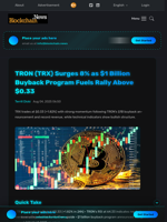 TRON (TRX) Surges 8% as $1 Billion Buyback Program Fuels Rally Above $0.33 - Blockchain.News