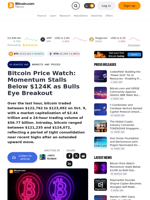 Bitcoin Price Watch: Momentum Stalls Below $124K as Bulls Eye Breakout – Markets and Prices Bitcoin News