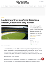 Lautaro Martinez confirms Barcelona interest, chooses to stay at Inter