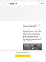 Crypto Daybook Americas: All Signs Point Up as BTC Price Hits Record High