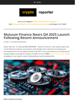 Mutuum Finance Nears Q4 2025 Launch Following Recent Announcement
