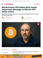 Adam Back Defends Bitcoin Nodes Amid Criticism