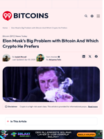 Elon Musk: His Big Problem with BTC And The Crypto He Wants
