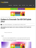 Cardano at a Crossroads: Can ADA Still Explode 25%?