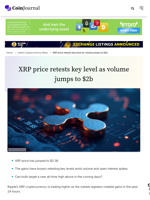 XRP price retests key level as volume jumps to $2b - CoinJournal