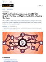 TRX Price Prediction: Squeezed at $0.33 With Negative Funding and Aggressive Sell Flow Testing the Calm - Blockchain.News