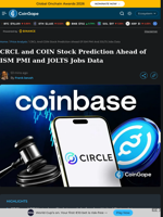 CRCL and COIN Stock Prediction Ahead of ISM PMI and JOLTS Jobs Data