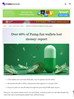 Over 60% of Pump.fun wallets lost money: report - CoinJournal