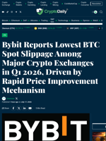 Bybit Reports Lowest BTC Spot Slippage Among Major Crypto Exchanges in Q1 2026, Driven by Rapid Price Improvement Mechanism - Crypto Daily