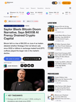 Saylor Blasts Bitcoin Doom Narrative, Says $400B AI Frenzy Drained Crypto Capital – Bitcoin News