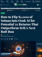 How to Flip $1,000 of Solana into Ozak AI for Potential 5x Returns That Outperform SOL’s Next Bull Run - Crypto Daily