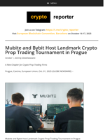 Mubite and Bybit Host Landmark Crypto Prop Trading Tournament in Prague
