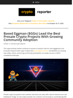 Based Eggman ($GGs) Lead the Best Presale Crypto Projects With Growing Community Adoption