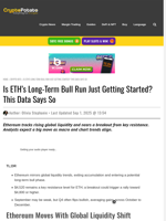 Is ETH's Long-Term Bull Run Just Getting Started? This Data Says So