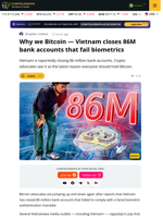 Bitcoiners Slam Vietnam For Closing 86 Million Bank Accounts