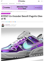 RTFKT Co-founder Benoît Pagotto Dies at 41 - Coinfea