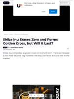 Shiba Inu Erases Zero and Forms Golden Cross, but Will It Last? - U.Today