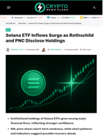Solana ETF Inflows Surge as Rothschild and PNC Disclose Holdings - Crypto News Flash