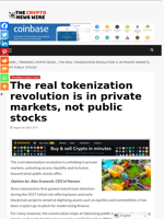 The real tokenization revolution is in private markets, not public stocks - The Crypto News Wire