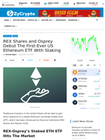 REX Shares and Osprey Debut The First-Ever US Ethereum ETF With Staking ⋆ ZyCrypto