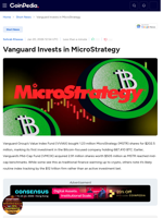 Vanguard Invests in MicroStrategy