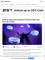 Bitwise Advances Filing For Solana ETF Approval With SEC