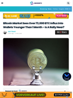 Bitcoin Market Sees Over 73,000 BTC Influx Into Wallets Younger Than 1 Month - Is A Rally Near?