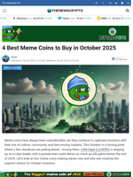 4 Best Meme Coins to Buy in October 2025