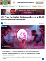 UNI Price Navigates Resistance Levels at $8.30 with Solid Upside Potential