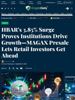 HBAR’s 3.85% Surge Proves Institutions Drive Growth—MAGAX Presale Lets Retail Investors Get Ahead - Crypto Daily